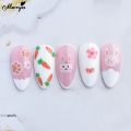 Monja Nail Stickers Lovely Bear Cartoon Bunny Carrot Decals Holographic Self-adhesive Sliders Manicure Design Accessories Tools. 