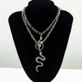 Aprilwell Snake Layered Pendant Necklace For Aesthetic Silver Color Chain Jewelry E Girl For Friends. 