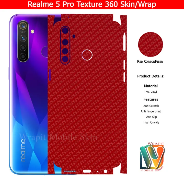 Real.me%205%20Pro%20Skin%20/%20Wrap%20360%20Protection%20Carbon%20fiber/%20Matte/%20Transparent/%20Leather%20Back%20And%20Sides%20Included%20Camera%20Skin%20-%20Image%202