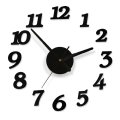 Home Decoration Black Digital Clock Sticker Creative Diy Wall Clock Home Office Decor Clock - Wooden Wall Clock. 