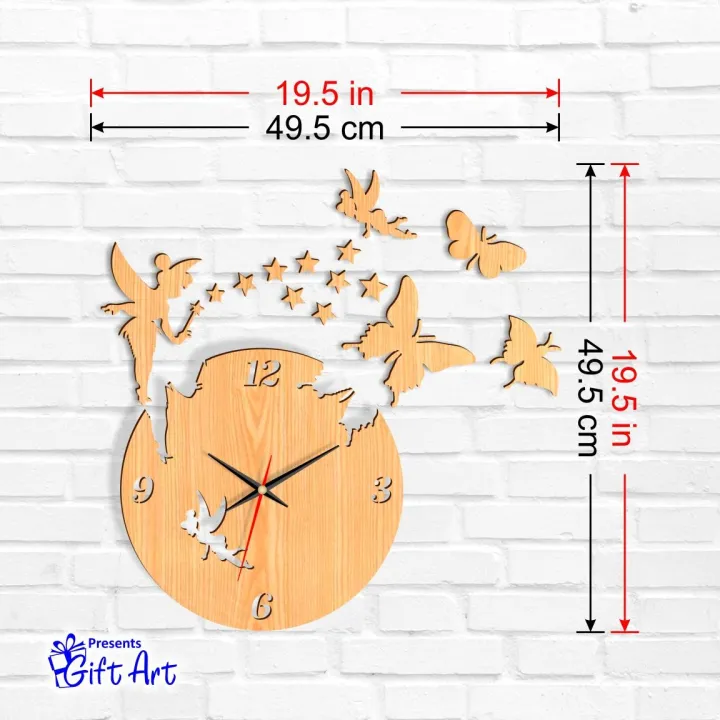 Gift%20Art%20-%20Fairy%20Wooden%20Wall%20Clock,%20Girls%20Favorite%203D%20Laser%20Cut%20Wall%20Clock%20In%20Modern%20Fairy%20With%20Stars%20&%20Butterflies%20-%20Image%204