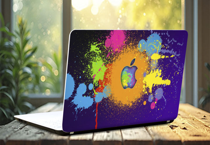 Apple logo Paint Laptop Skin Vinyl Sticker Decal, 12 13 13.3 14 15 15.4 ...