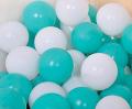 40 White & Sea Green Balloons Pack For Room Decoration. 