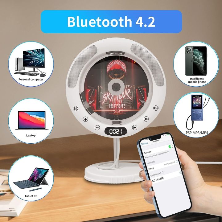 Portable%20CD%20Player%20(KC-607)%20with%20Bluetooth,%20FM%20Radio,%20Wall%20Mounted%20and%20Desk%20Stand%20CD%20Music%20Player%20Home%20Audio%20Boombox%20with%20Remote%20Control,%20Built-in%20HiFi%20Speakers,%20Support%20CD,%20USB,%20AUX%20Input/Output%20-%20Image%209