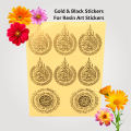 RESIN ART TRANSPARENT STICKERS (GOLD & BLACK). 