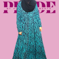 #24 Tiger Print Front Open Abaya with Belt | Burqa for Women & Girls | Printed Designer Abaya | Premium Georgette Fabric | Green. 