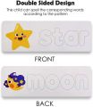 Spelling Words (28 Flash Cards and 52 Wooden Alphabet Letters) Spelling Learning Game – English Words Exercise Wooden Craft Matching Shape Letter Games Montessori Preschool STEM Educational Gift Toys For Kids Early Educational Toys. 