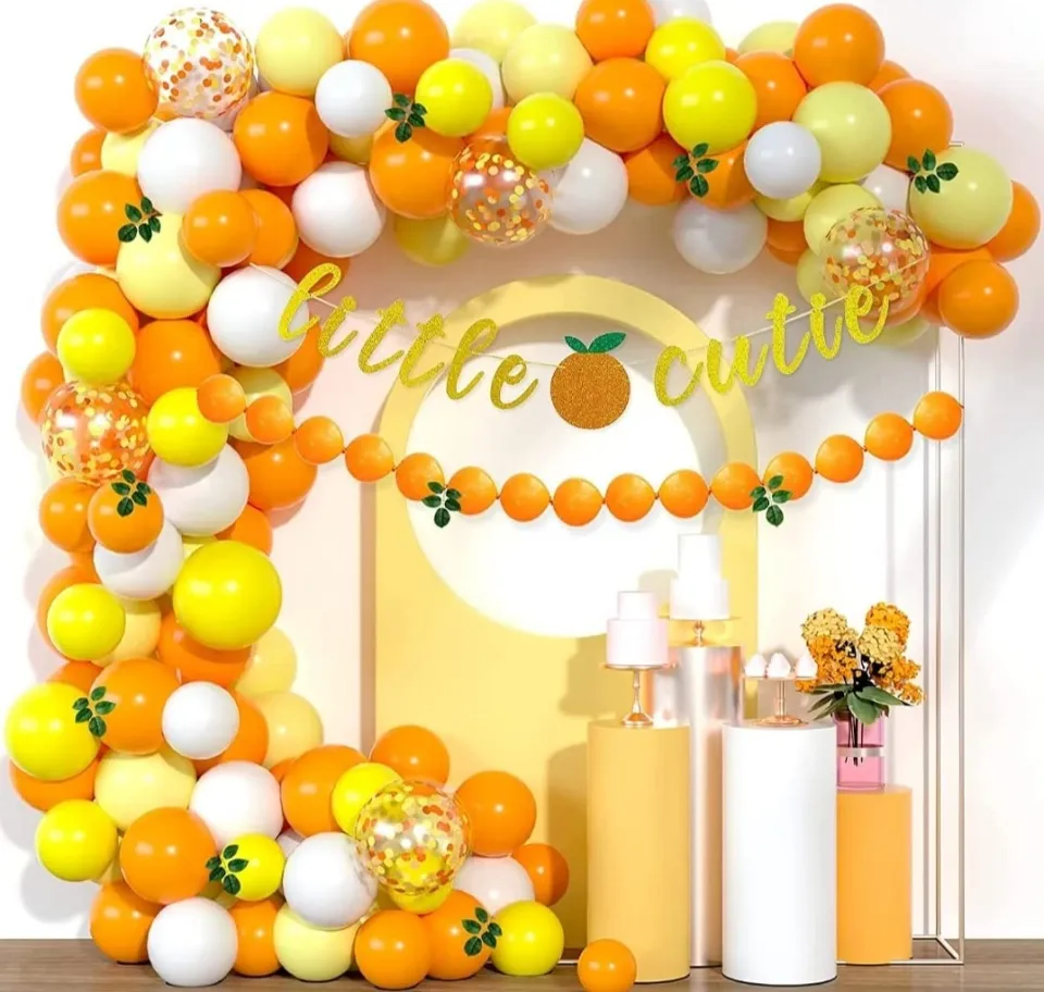 thumbnail image 2 of 125 PCS Cowboy Theme Balloon Set - Farm Party Decor With Matte Lemon, Orange & Cow Print Balloons 2 of 10