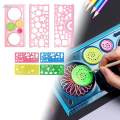 7Pcs Geometric Drawings Templates DIY Crafts for School Building Studying. 
