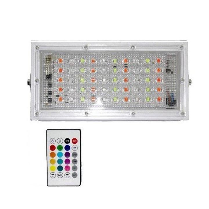 50W RGB LED Flood Light Spotlight 220V IP66 Outdoor Lighting Waterproof Floodlight & Remote Control