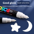 2024 Uni Posca White Markers,Acrylic Waterproof permanente Paint Pen PC-1M 3M 5M POP Poster Advertising Art Supplies posca marcadores Myhappinessisyou. 