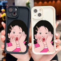 TA for Infinix Hot 40 Hot 40 Pro Back Cover Soft Square Ladder Beautiful Pink Girl Pattern Cases Silicone Camera Protection Phone Case. 