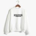 White Stranger Things Fleece Full Sleeves Pull Over Sweatshirt. 