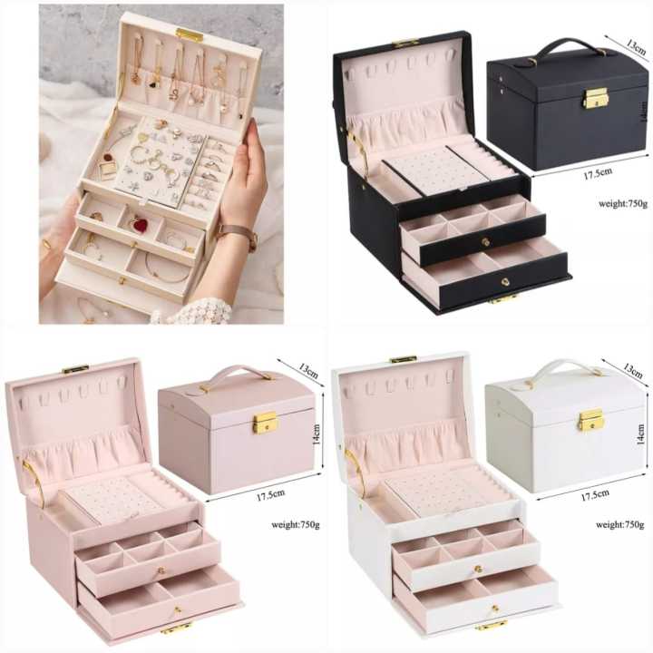 3 Layer Leather Jewellery Organizer - 1 Piece