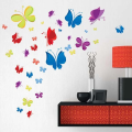 Wall Sticker For Bed Room  Colorful Butterfly Wall Paper PVC Removeable Decoration Wall Art Self Adhesive Wall Art Decor. 