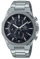 Casio Edifice Mens Steel Slimline Solar Power Black Date Dial Silver Steel Band Watch-EFS-S570D-1AUDF. 