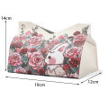 Multi-functional Paper Container Rose Print Faux Leather Tissue Box Large Capacity Easy Extraction Home Office Decor Car Paper Dispenser Buyers' Favorite Faux Leather Paper Box. 