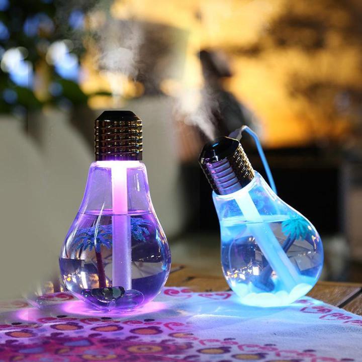 LED Bulb Air Humidifier Ultrasonic LED Lamp Bulb Air Humidifier Essential Oil Diffuser Atomizer Air Freshener Mist Maker with Led Night Light