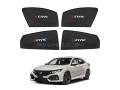 HONDA CIVIC 2018-21 SUN SHADES LOGO / WINDOW CURTAINS / BLINDS (DARK) BLACK 4PCS. 