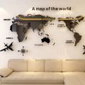 World Map Acrylic Solid Crystal Bedroom Wall With Living Room Classroom Stickers Office Decoration Ideas. 