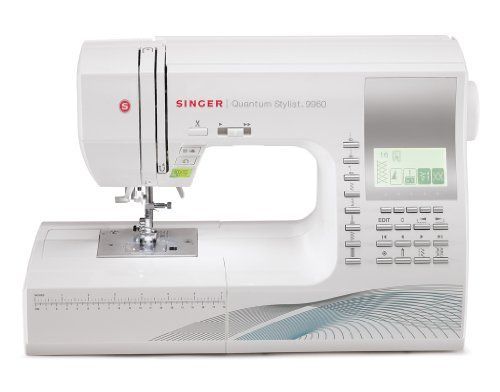 SINGER  Quantum Stylist 9960 Computerized Portable Sewing Machine with 600-Stitches Electronic Auto Pilot Mode, Extension Table and Bonus Accessories, Perfect for Customizing Projects