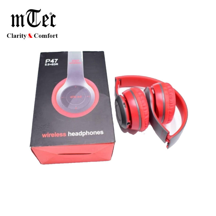 mTec%20Wireless%20Headphones%20P47%20Bluetooth%20Fold-able%20Headset%20with%20Stereo%20Earphones%20Red%20-%20Image%203