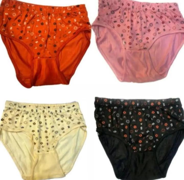 Pack Of 4 Pieces 4 Multicollor Cotton Printing Design Underwear Panties for Girls & Women, Cotton Panty for woman/girl
