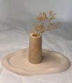 Set of 4 Mini Flower Vases with Tray – Nordic Style Decorative Flower Vases for Home, Office & Table Décor | Modern Boho Aesthetic | Handmade Matte Finish | Ideal for Dried Flowers, Shelf Decoration & Gifting. 