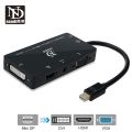 Thunderbolt 2 Dock Mini Displayport to HDMI VGA DVI Multi-Port Thunderbolt Hub Adapter 4 in1 Audio Cable for Mac Book Air Black. 