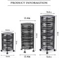 Kitchen Vegetable Rack Round Movable Multi-layer Rotating Vegetable Basket Storage Rack Household Sundries Fruit Rack. 