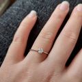 Crystal Zircon Stone Oval Diamond Ring for girl Engagement Solitaire Ring Size - Gift Boxed Ring. 