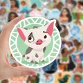 50PCS Cartoon Movie Moana Stickers Disney Princess Waterproof Decals for Laptop Skateboard Kids Girls Toys Party Accessory. 
