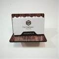 Visiting Card Holder, Office Cards, Table Organizer, Laser Cut, Laminated MDF Wood, Brown Color, Leaves. 
