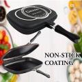 Dessini Double Grill Pan Marble Coated (32 - 36 Cm) - Black. 