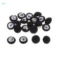 4x20Pcs Mushroom Cotton Fabric Covered Button for Sewing Scrapbooking Black. 