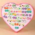 Stud Tops Earring for Girls and baby girls in a heart shape box (pack of 36). 