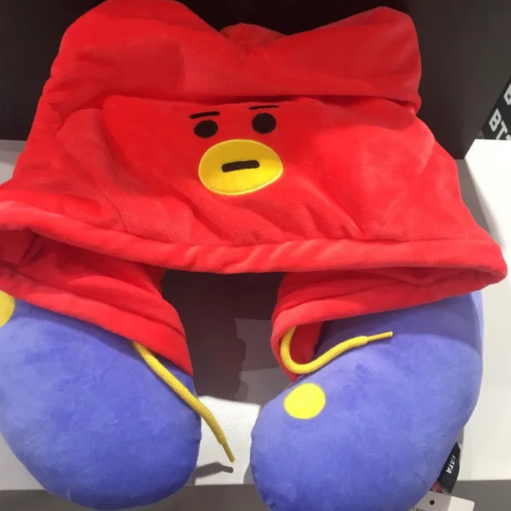 BTS%20Cartoon%20Hooded%20U-Shape%20Neck%20Cushion%20BT21%20Velvet%20Travel%20Pillow%20-%20Image%204