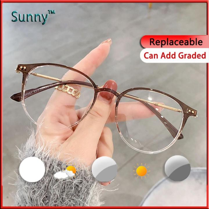 Photochromic Anti Radiation Eye Glasses For Women Men Replaceable Lens Eyeglasses Frames Multicoat Sun Adaptive Glass