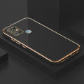 Hontinga for Infinix Hot 10 Back Cover Luxury 6D Plating Frame Shiny Bling Case Soft Silicone Square Phone Cases. 