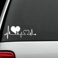 Heartbeat Lifeline Monitor Screen Car Sticker Black. 
