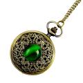 Vintage Emerald Stone Pocket Watch Gothic Fashion Retro An Opal Pocket Watch. 