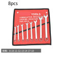 Spanner Set Heavy Duty, Double Side Opened Wrench Fix Chabi Pana Set 8-Piece 6/7/8/9/10/11/12/13/14/15/16/17/18/19/20/22 Nickel Plated. 