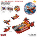 Architect Bricks 3 In 1 Red Rotors, Building Blocks Education Diy Toy For Kids, Creative Buildings Block Early Age Mind Development Motor Skill Engineering Toys Gift For Children Jisi Brick Fighter Helicopter Airplane Airship Decool Play Set : 3107. 