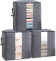 3Pcs Large Foldable Clothes Storage Zipper Bag. 