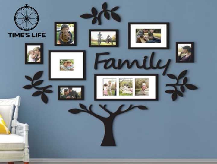3D Wooden Wall Family photo/picture  Tree With Picture Large Size Frames, Wooden Family Tree Photos Frame, Modern home decor  Home Decore Stylish Wall Design Wall Hanging Wall  /room decoration item /wall decoration item / home decoration item