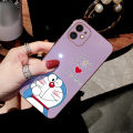 Free Lanyard for Samsung A70 70S Back Cover Cute Cartoon Doraemon Square Edge Pattern Cover Luxury Plating Soft Phone Case. 