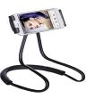 Lazy Bendable Flexible Hang Neck Phone Holder 360 Degree Rotation Mobile Stand - Black. 
