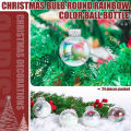 Small Santa Figurines Ornament Hooded Transparent Plastic Christmas Ball with Lanyard Festive Xmas Ornament for Party Home Decor Christmas Ball Ornament. 