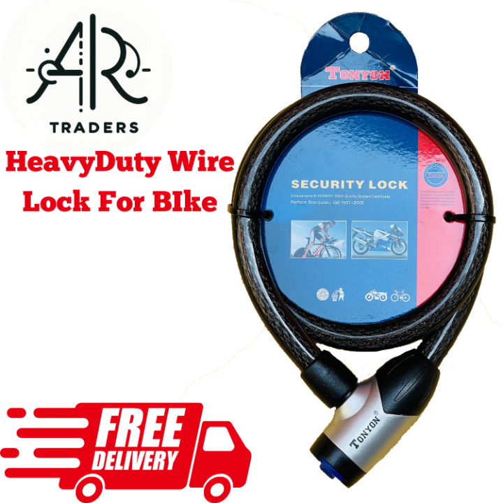 Heavy Duty wirelock for bike steel wire inside the lock with computer key for safety
