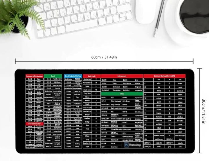 US%20Dealz%20Shortcut%20Formula%20Non-Slip%20Office%20Keyboard%20Mat,%20Large%20Gaming%20Mouse%20Pad%20Desk%20Mat%20Office%20Software%20Shortcuts%20Mousepad%20with%20Personalized%20Design%20by%20Office%20Users%20(31.5%20*%2011.8%20inches)%20-%20Image%203